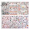 DIY Nail Art Stickers 6 Sheets Halloween Glow-in-the-dark Sticker, Spooky Ghost Pumpkin Skull Manicure Dark Theme Supplies Decal, Decoration
