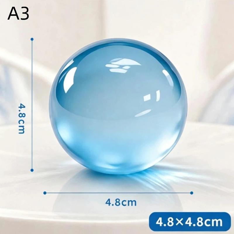 Balles Sensorielles à Presser Gelée Transparente 1 Pièce Jouet Fait Main Non Toxique à l'Huile de Coco pour Enfants Adultes Réduction du Stress Jeu