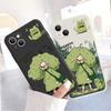 Cartoon Green Girl Applies To Apple 17promax Mobile Phone Case Iphone16 Matte 15 Cute Anti-drop Soft Case