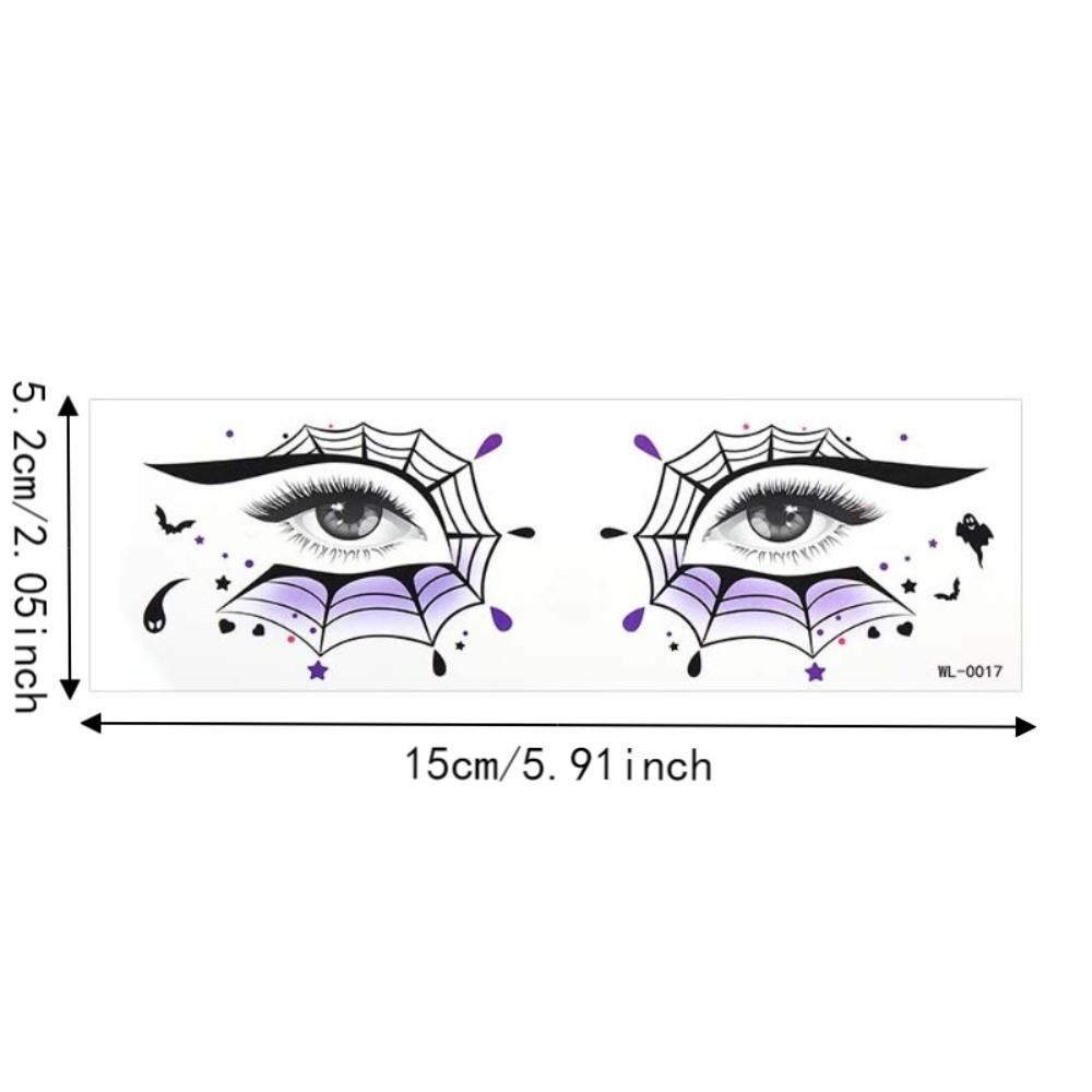 Spider Web Halloween Face Tattoo Sticker Ghost Bat Body Art Scar Stickers Haunted House