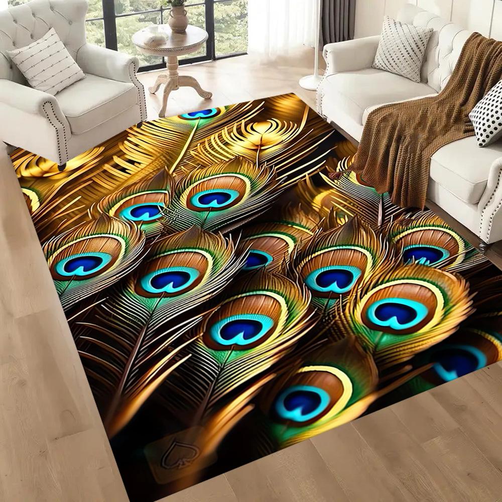 Elegant Peacock Fantasy Art Floor Mats for Living Room, Bedroom and Room Decoration Are Suitable for Gifts.
