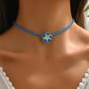 Simple Classic Creative Round Beads Rice Beads Woven Neck Necklace Vacation Wind Beaded Contrasting Color Necklace Collarbone Chain Women