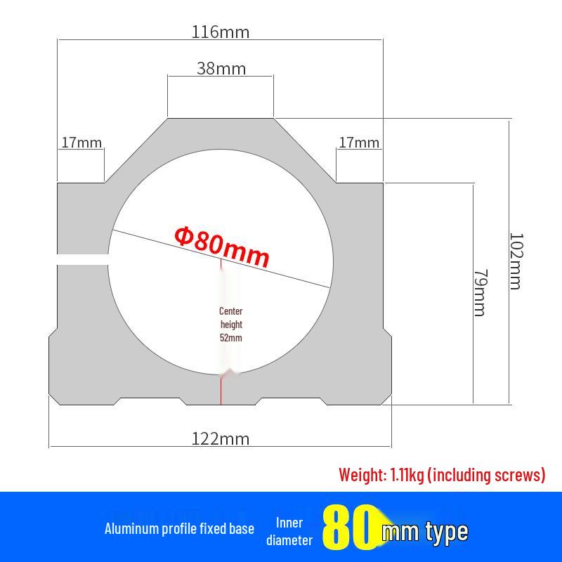 Engraving Machine Spindle Motor Holder, 72mm-90mm Clamping Ring