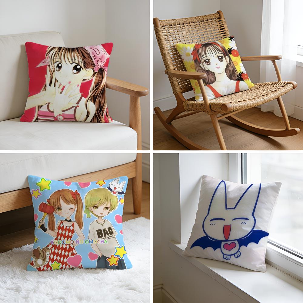 Kodomo No Omocha Anime Cushion Cover Washed Linen Soft Breathable Decorative Case For Sofa Home Pillow Cover