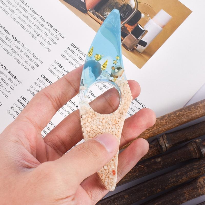 Kristall-Epoxidharz-Form Handgemachter Daumen-Lesezeichen-Silikonform DIY-Bastelarbeiten UV-Harz-Form Buchseitenhalter-Silikonform