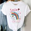 Women Ice Cream Casual Cute Beach 90s Cartoon Short Sleeve Graphic Summer Fashion Print Female Clothes Tops Tees Tshirt T-Shirt