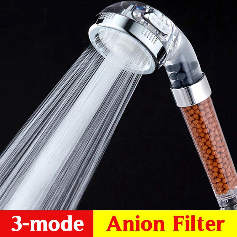 Duș de baie cu 3 moduri Cap de duș cu jet reglabil Economisește presiune înaltă apă Filtru de anioni pentru duș Duză SPA
