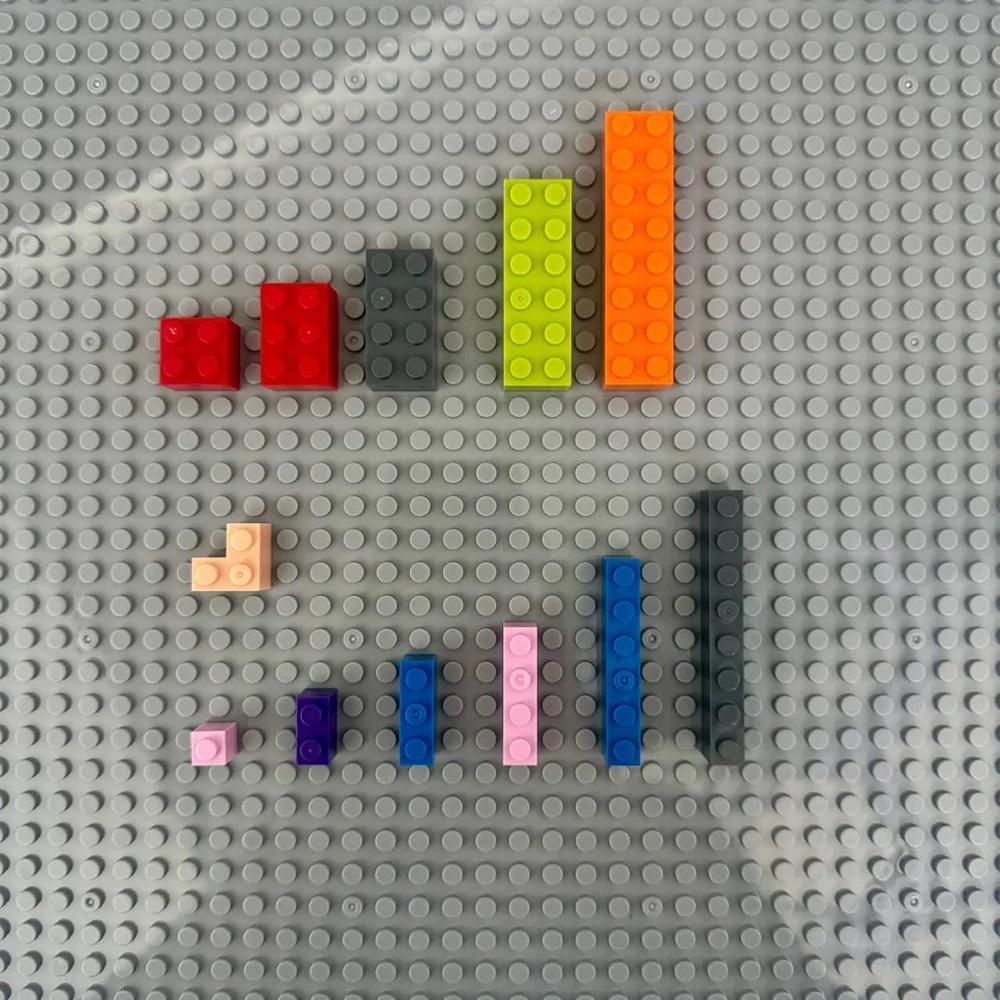 104Pcs Mixed Thick Figure Building Blocks 12 Size 16 Colors MOC Bricks Creative Toys for Children 6-12y