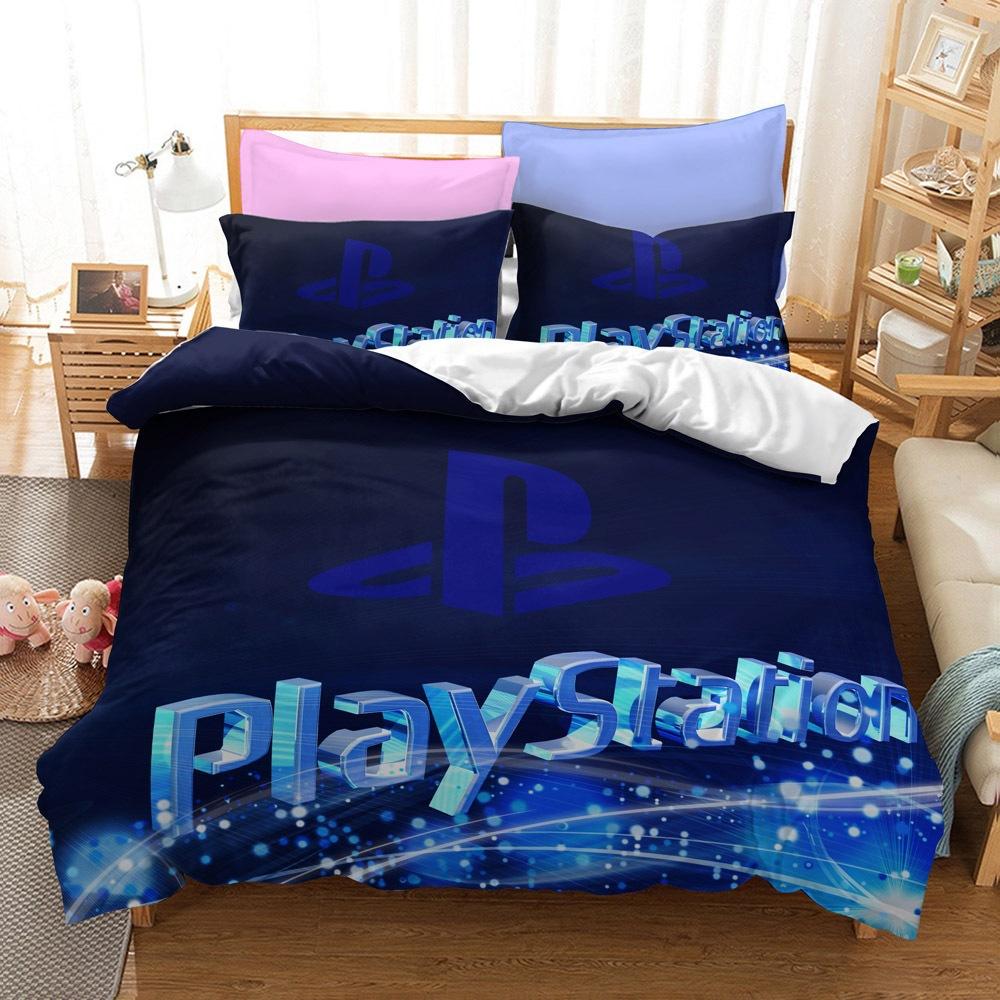 Bedding Kit, Game Console Symbol Series Size Three-Piece Quilt Cover