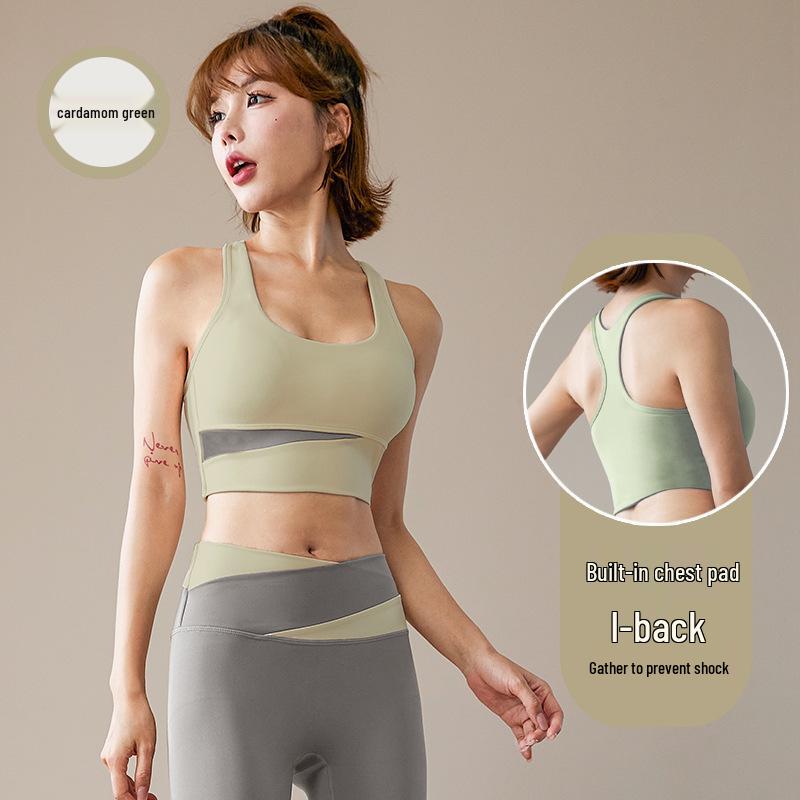 Dámská podzimní jógová souprava: Profesionální nárazuvzdorná sportovní podprsenka a vesta pro fitness a běh