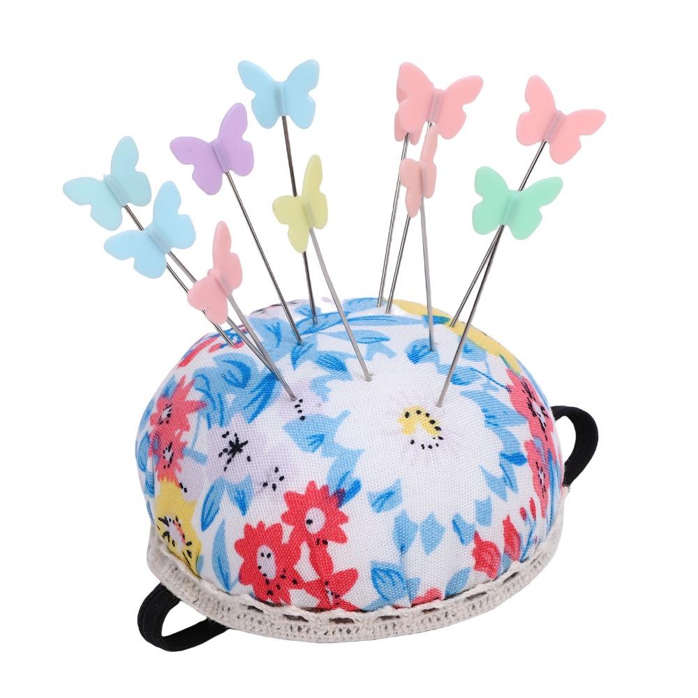 Stainless Steel Pins Floral Needle Holder Colored Pins Needle Storage Cushion For Quilting
