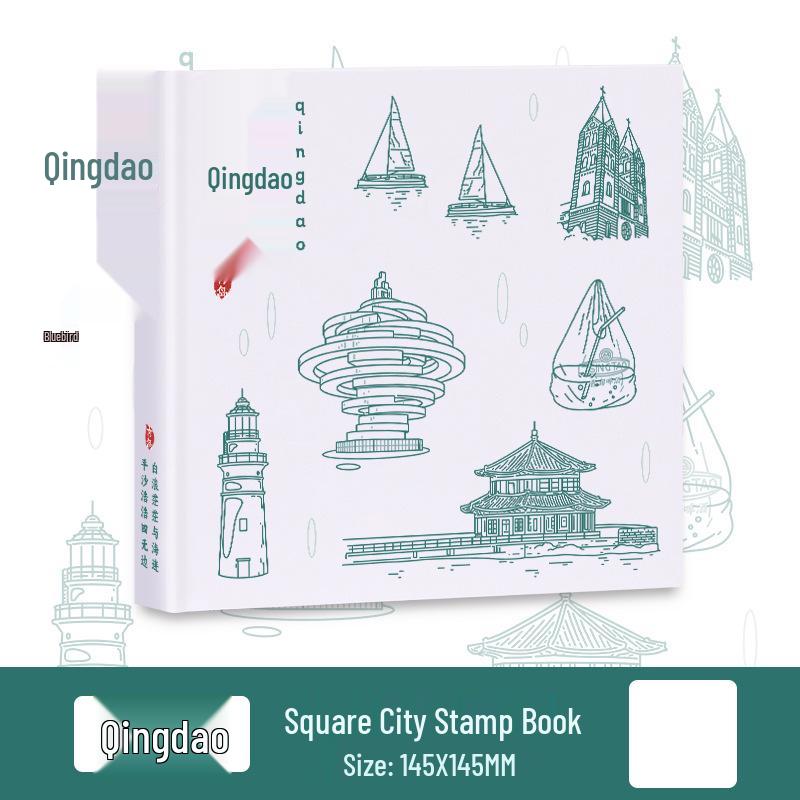 City Tourism Scenic Spot Stamp Collection Book: Customizable, Thickened Blank Pages