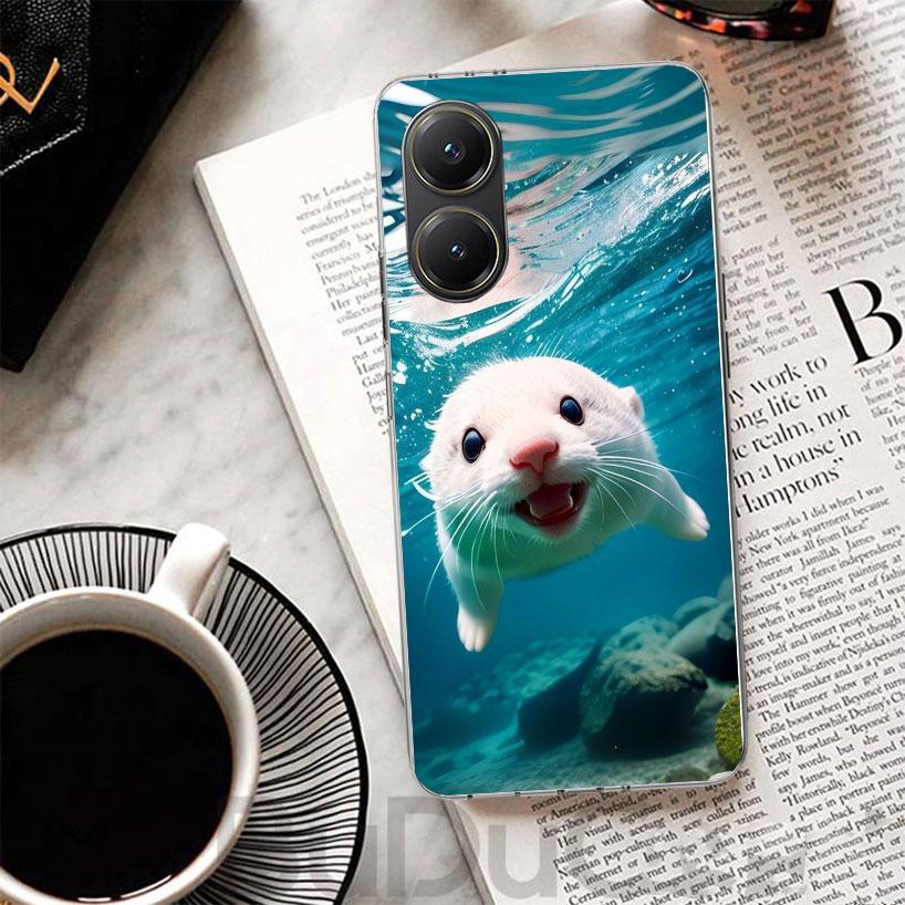 Animal Otter Cute Cartoon Cover For Xiaomi Poco X7 X6 X5 Pro X3 Nfc F7 Ultra Phone Case F6 F5 X4 F4 Gt F3 M6 M5S M4 M3 Print She
