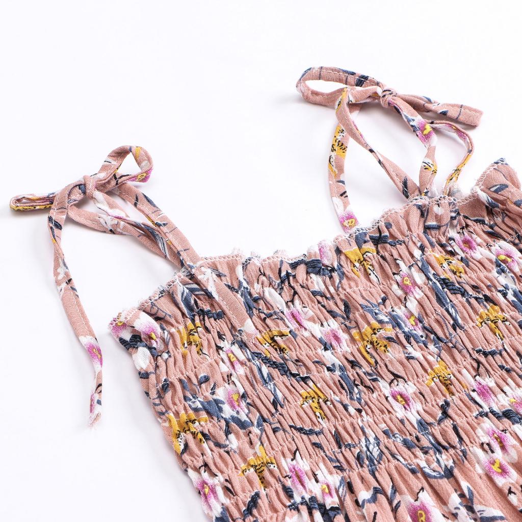 Toddler  Dresses Casual Sleeveless Straps Cute Floral Sundress Summer