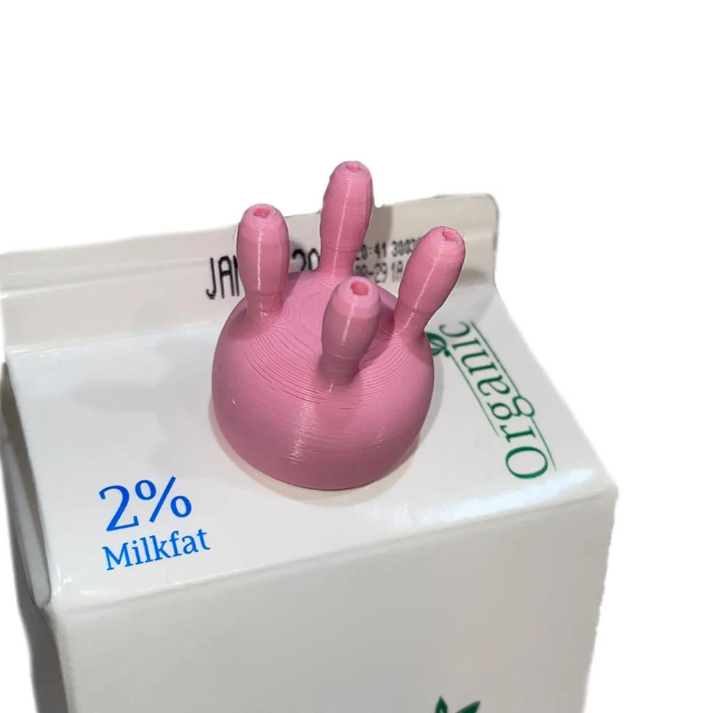 Balení 3 víček na krabici od mléka kravského vemene, vtipné nalévací víčko na láhev, nepropustný design pro snadné dávkování mléka