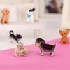 Simulation Mini Jagdhund Mops Hund Miniatur Figur Tiermodell Figur Lernspielzeug für Kinder Heimdekor Schreibtischdekoration