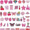 43 Pieces Of Girl Clothes Patch Sticker Cute Pink Camera Embroidery Cloth Sticker High Heels Computer Embroidery Stamp Ironing