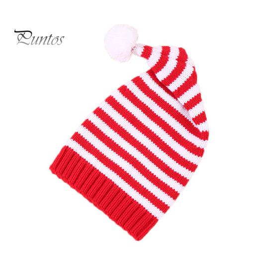 

Рождественская шапка унисекс с контрастным полосатым принтом, мешковатая плюшевая, с декором в виде мяча, толстая защита для ушей, реквизит для фотосессии на Новый год, шапочка-бини белый