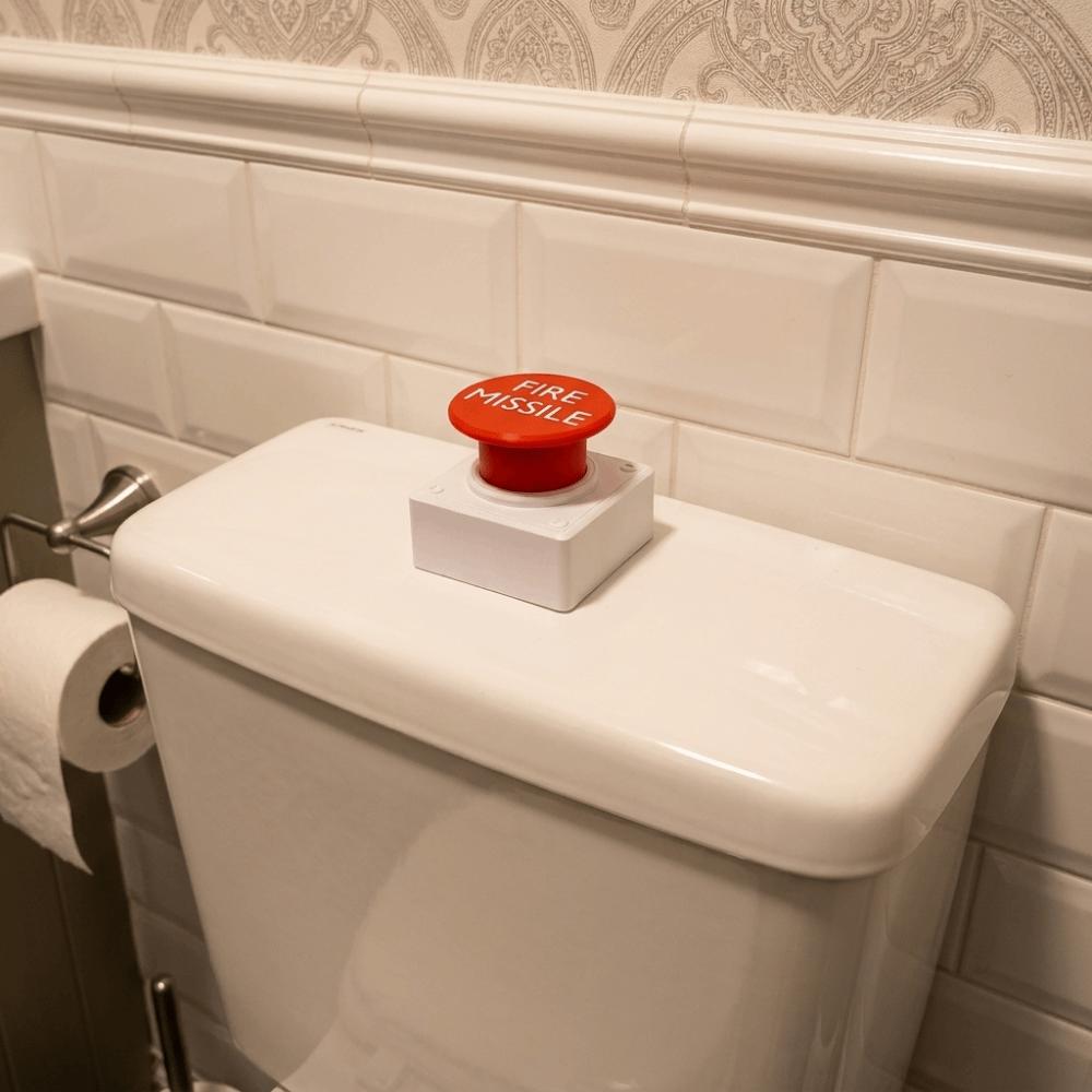 Distinctive Eye-Catching Toilet Tank Press Button Rocket Launch Shaped Button Bathroom Space