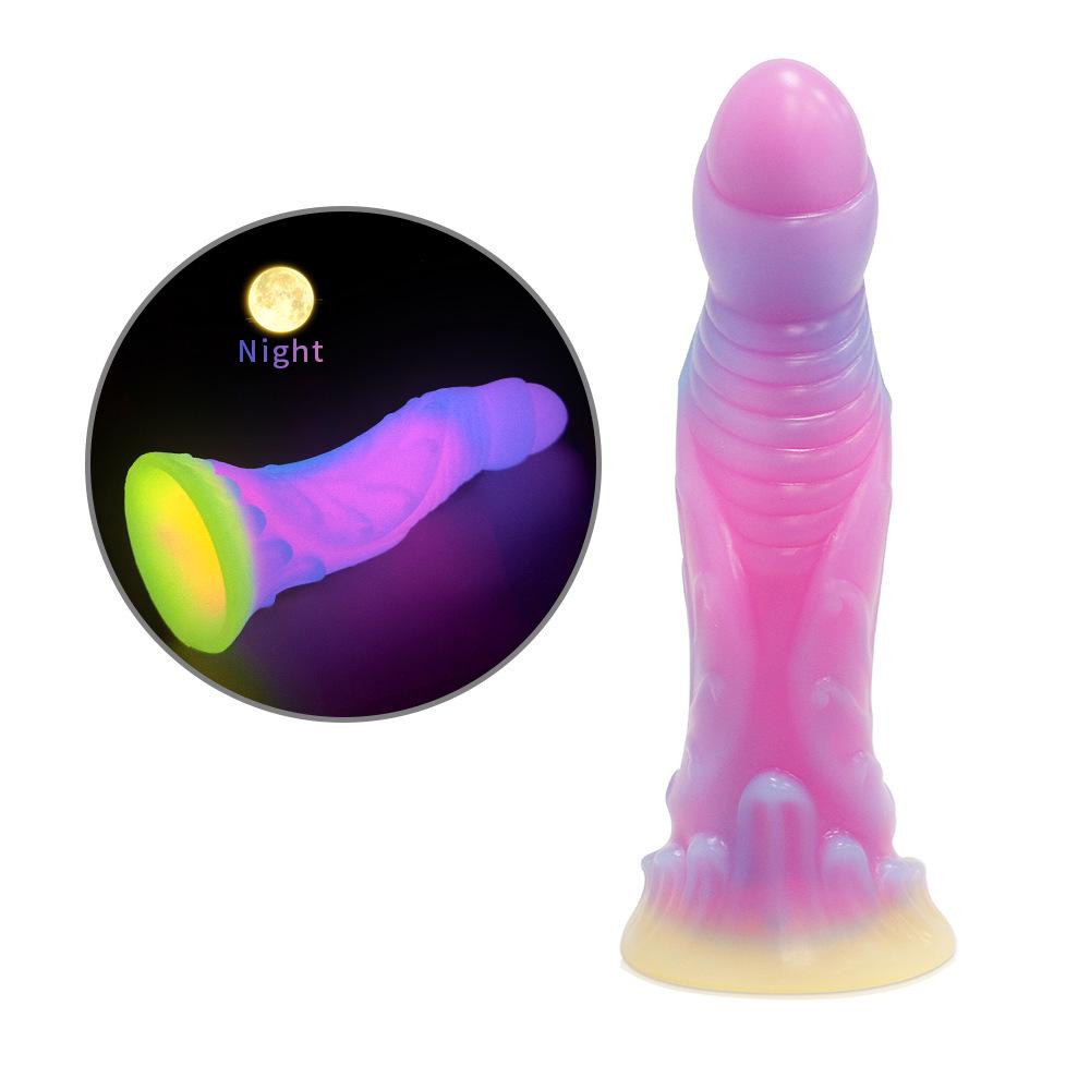 Conjunto de Plug Anal de Silicone Luminoso Colorido Misto - Brinquedos Eróticos Macios para Homens e Mulheres
