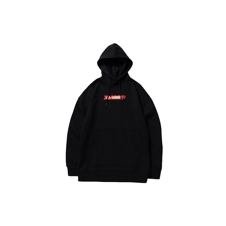 Li Ning X XLARGE Sports Fashion Collection Sweatshirts Men's Black Hooded Moderate Regular AWDNC87-2