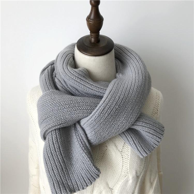 Korean version ins wool knitted scarf women's autumn and winter thickened warm scarf student solid color trendy red versatile model
