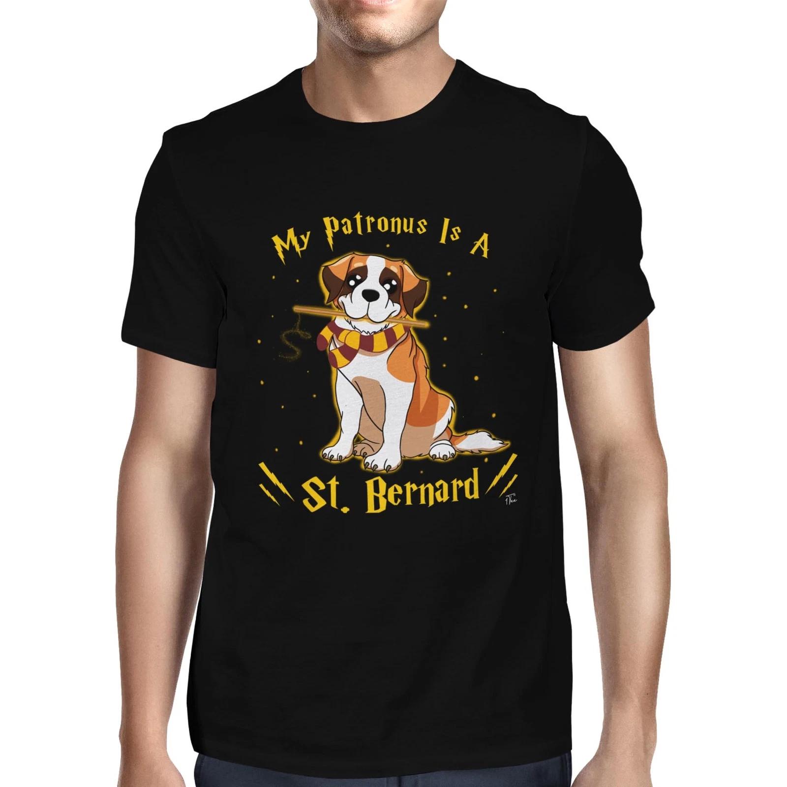 1Tee Mens My Patronus Is A St. Bernard Dog T-Shirt XL