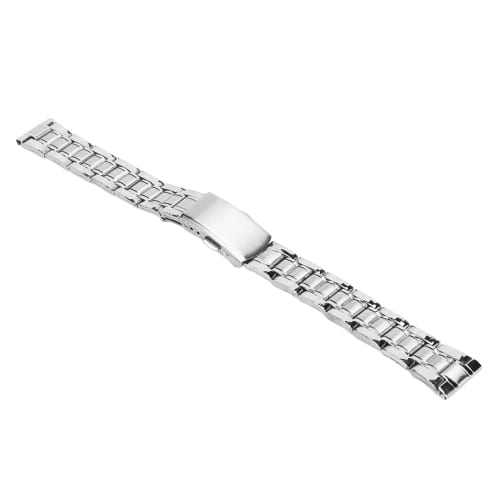 Sxhlseller Stainless Steel Watch Band, Adjustable Length, Double Button Quick Release Metal Watch Strap (12mm)
