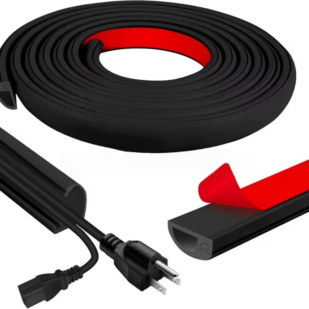 

1PC 1m/39.37in Flexible Cord Management Channel,Decorative Wire Cover, Anti-Step Protector, Adhesive Cable Raceway with Cap 1m