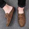 Fashion Summer Half Shoes For Men Dress Shoes Mules Man Slides Leather Casual Shoes Backless Loafers Slippers Flats Sandals 2025