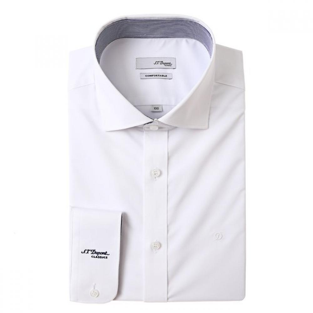 S.t. Dupont Long Sleeve Slim Fit Stretch White Shirt Se5fm22ls926swh 95