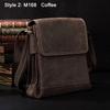 Vintage Fashi Genuine Leather Men Shoulder Bags Leather Messenger Bags Men Crossbody Bag Casual Bag Cowboy Style Brown Medium