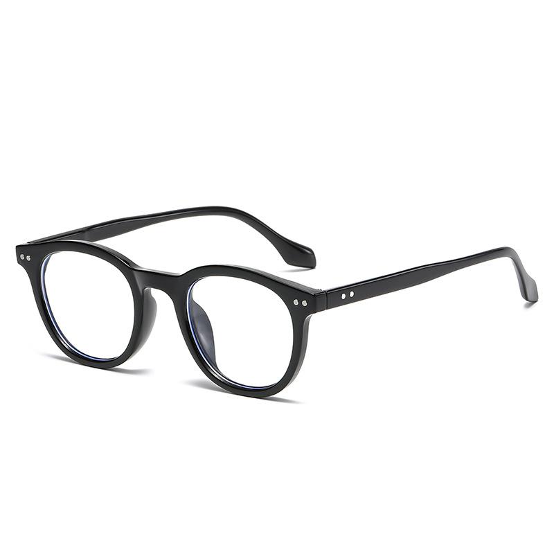

Fashion Round Computer Glasses Frames Women Vintage Clear Anti Blue Light Blocking Eyeglasses Eyewear Retro Rivets Optical Frame As Picture