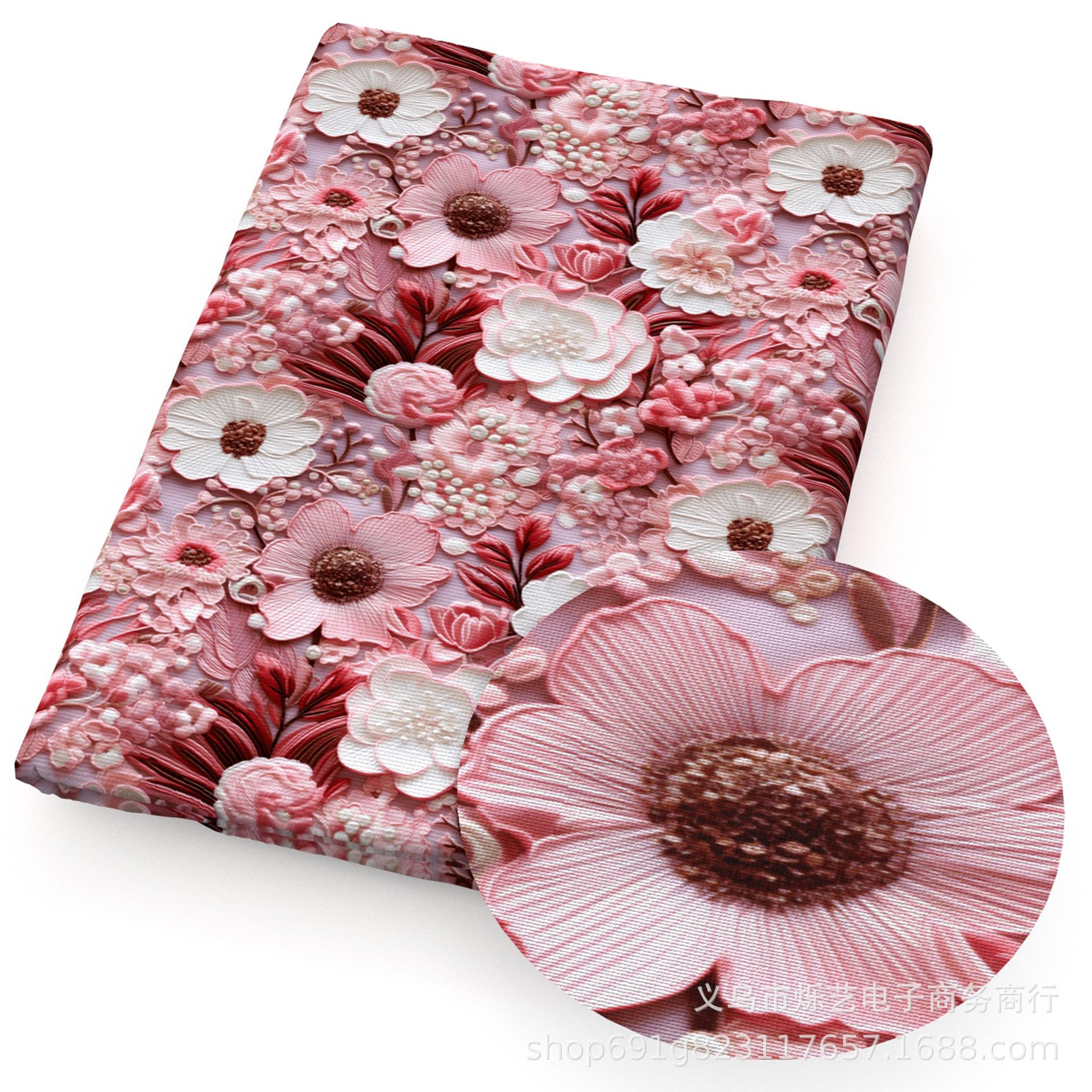 

Сделай сам Синтетическая кожа Ткань Цветы Цветочный принт Имитация вышивки Искусственная кожа Обувь Имитация вышивки 50X140cm half meter continuous