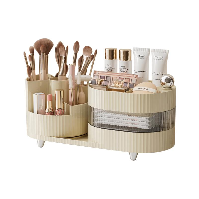Cosmetic Organizer Makeup Storage Box Desktop Dustproof Rotating Pen Holder Layers Large Capacity Jewelry Lipstick Makeup Boxes
