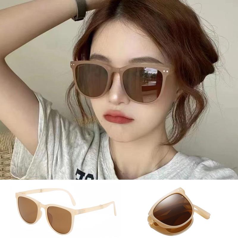 Folding Round Sunglasses Women Brand Designer Vintage Small Sun Glasses Ladies Korean Style Shades Eyewear be easy to carry