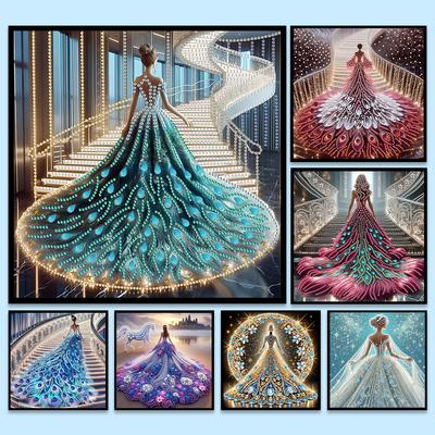 30*30cm 5D DIY Girl Decoration Partial Special Shaped Drill Diamond Painting Kit Diamond Embroidery Crafts for Wall Home Decor