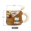 Kubek Honey Bear z zagęszczoną ceramiką z pokrywką i łyżeczką, kubek do kawy, 3D, magnetyczny, odłączany, adsorpcyjny, wieszak na napoje