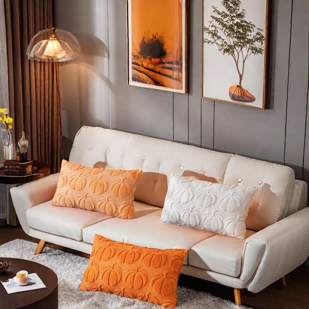 Pumpkin Printed Festival Living Room Sofa Decorative Cushion Cover Rectangle Soft Plush Halloween Throw Pillow Cases 30x50cm