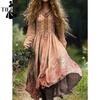 TIFICY Vestidos casuales holgados con escote en V y manga larga con estampado de flores para primavera y otoño para mujer