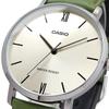 Casio Zegarek Kwarcowy Srebrny ze Skórzanym Zielonym Paskiem Model Międzynarodowy Męski MTP-VT01L-3B, [Używany]