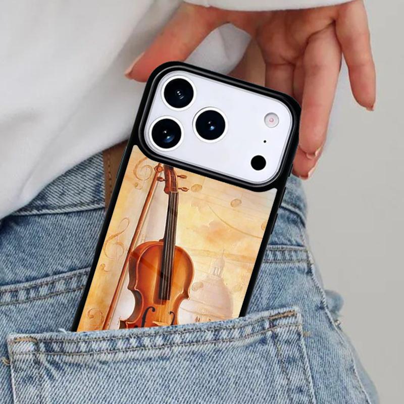 Musical Cello Violin Phone Case for iPhone 17ProMax 12 13 14 15 16e 17 Pro Max Plus Air Cover