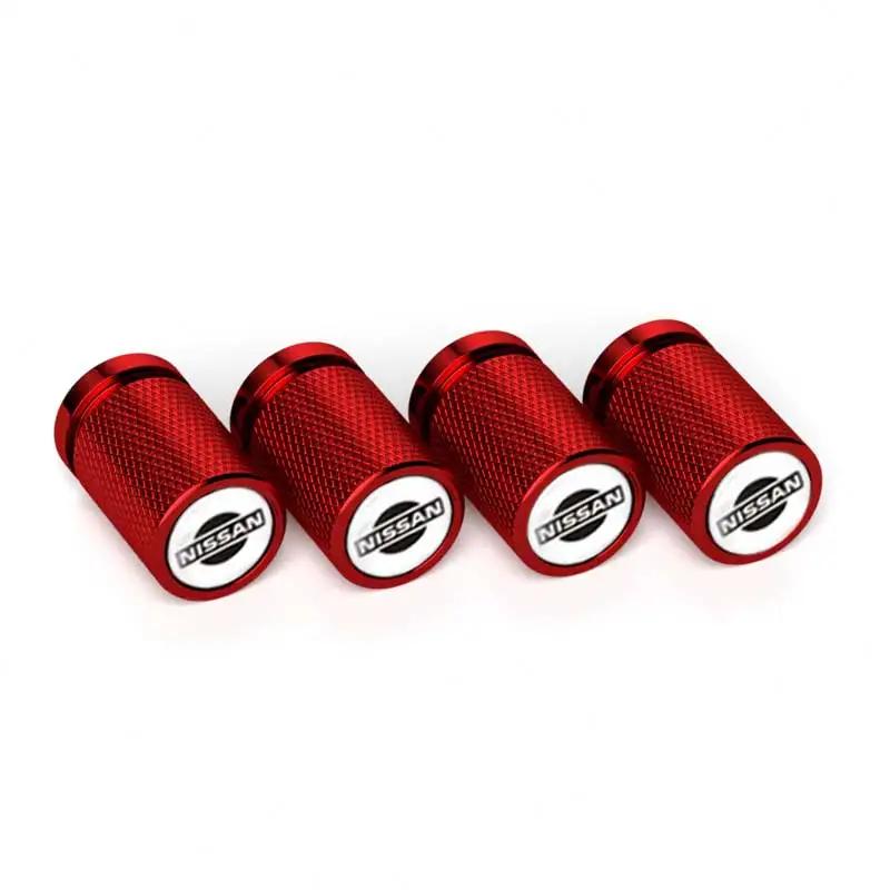 ABP3 4Pcs Car for Nissan Wheel Tire Valve Caps Stem Protection Covers Micra Qashqai GTR Nismo 350Z Kicks Maxima X-Trail NV200 Versa