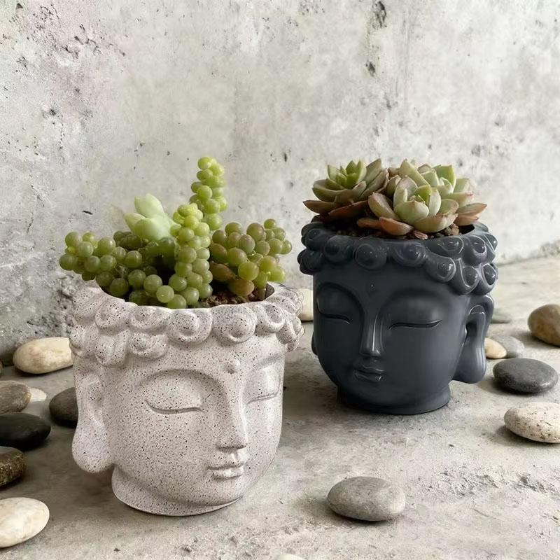 Creative Buddha Statue Flowerpot Green Potted Plants Container Home Courtyard Garden Decor Resin Handicrafts Ornament Gift