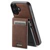 SUTENI H19 For iPhone 16 Plus Magnetic Case Card Holder Kickstand Litchi Texture Leather Back Cover
