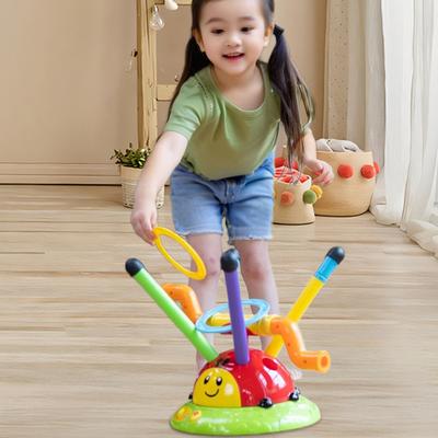 Yousheng Jump And Toss Toy 2-in-1 Musical Jumping Toy Indoor Outdoor Games Ring-Toss Toy for Kids Ages 4 To 6 Motor Skill Development