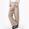 OWOX Women's Loose Straight-Leg Curved Cut Cotton Wide-Leg Pants