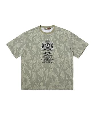 Lujeoseukeulleob Varsity Logo Short Sleeve T-Shirt Camo