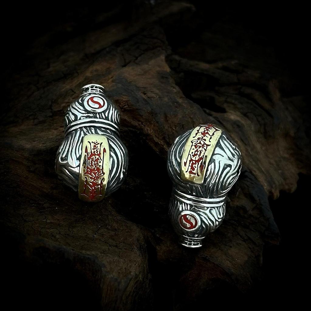 S925 Sterling Silver Daoist Gourd Pendant - Retro Chinese Style Wenwan DIY Spacer Beads