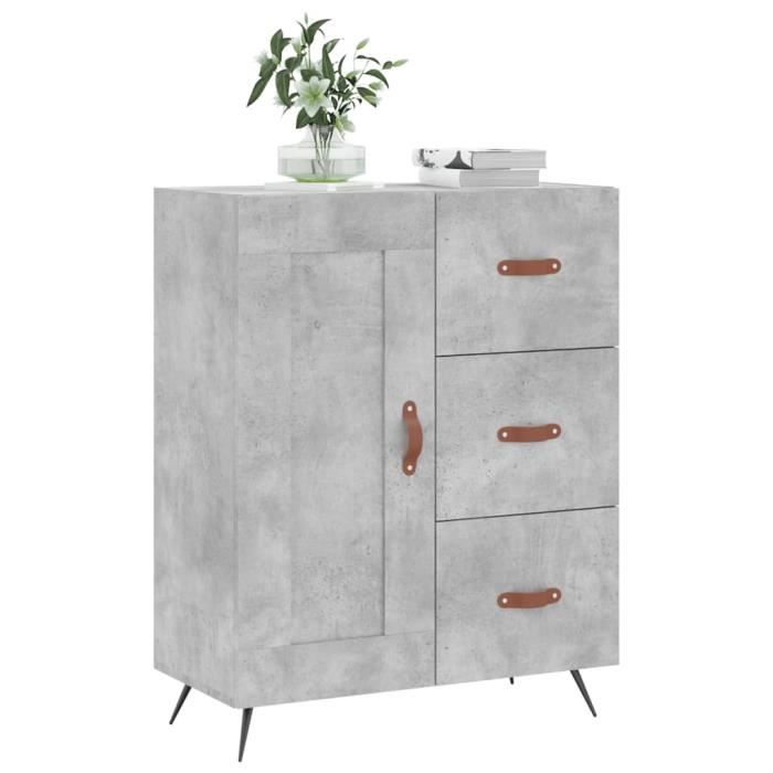 VidaXL Buffet gris béton 69,5x34x90 cm bois d'ingénierie 830232